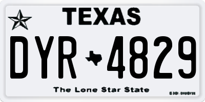 TX license plate DYR4829