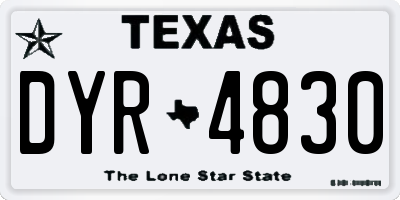 TX license plate DYR4830