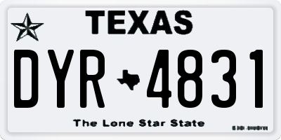 TX license plate DYR4831