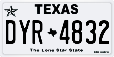 TX license plate DYR4832