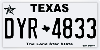 TX license plate DYR4833