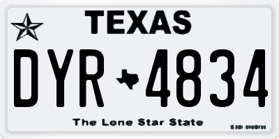 TX license plate DYR4834