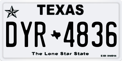 TX license plate DYR4836