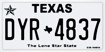 TX license plate DYR4837