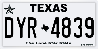 TX license plate DYR4839