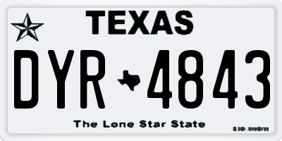 TX license plate DYR4843