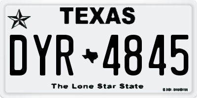 TX license plate DYR4845