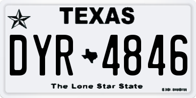 TX license plate DYR4846