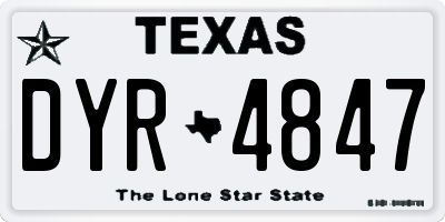 TX license plate DYR4847