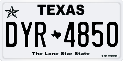 TX license plate DYR4850