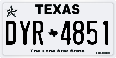 TX license plate DYR4851