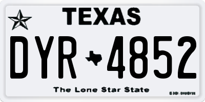TX license plate DYR4852