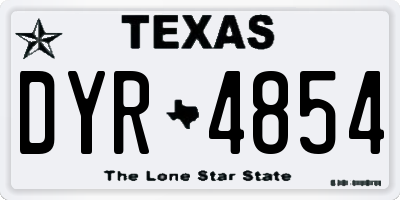 TX license plate DYR4854