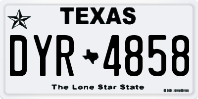 TX license plate DYR4858