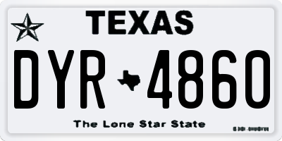 TX license plate DYR4860
