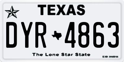 TX license plate DYR4863