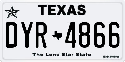 TX license plate DYR4866