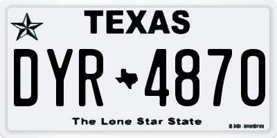 TX license plate DYR4870