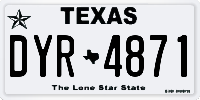 TX license plate DYR4871