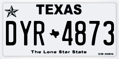 TX license plate DYR4873