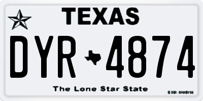 TX license plate DYR4874