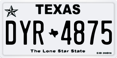 TX license plate DYR4875