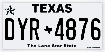 TX license plate DYR4876