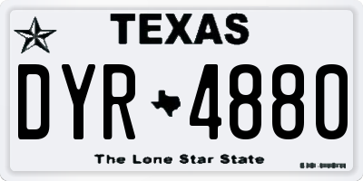 TX license plate DYR4880