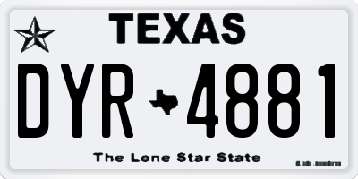 TX license plate DYR4881
