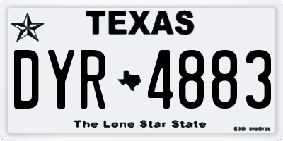 TX license plate DYR4883