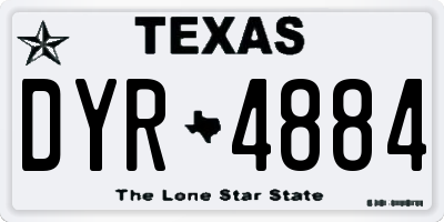 TX license plate DYR4884