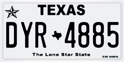 TX license plate DYR4885