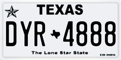TX license plate DYR4888