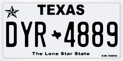 TX license plate DYR4889