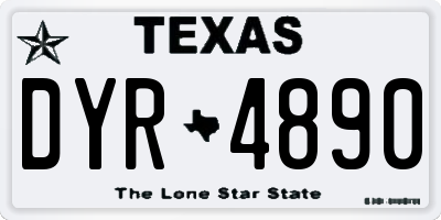TX license plate DYR4890