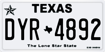 TX license plate DYR4892