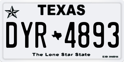 TX license plate DYR4893