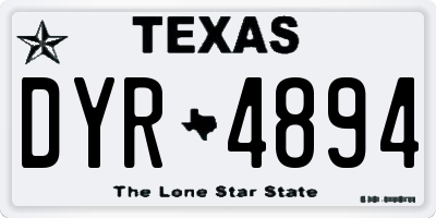 TX license plate DYR4894