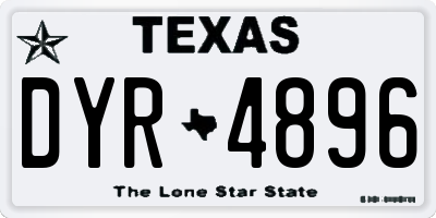 TX license plate DYR4896
