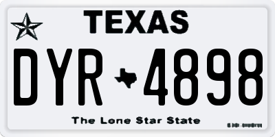 TX license plate DYR4898