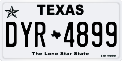TX license plate DYR4899