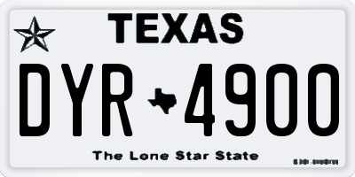 TX license plate DYR4900