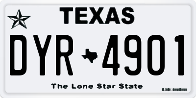 TX license plate DYR4901