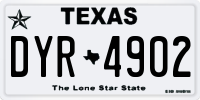 TX license plate DYR4902