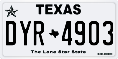 TX license plate DYR4903
