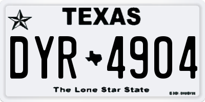 TX license plate DYR4904