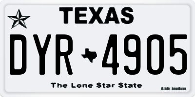 TX license plate DYR4905