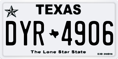 TX license plate DYR4906