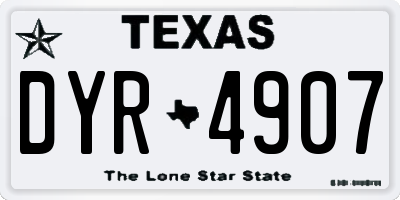 TX license plate DYR4907