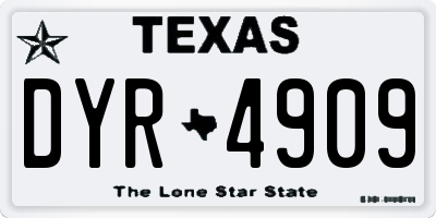 TX license plate DYR4909